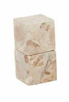 2" Taupe Marble Cube Salt and Pepper Shakers by Mud Pie