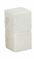 2" White Marble Cube Salt and Pepper Shakers by Mud Pie