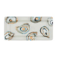 7" x 15" Glass Oyster Tray by Mud Pie