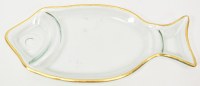 5" x 11" Gold Rim Glass Fish Tray by Mud Pie