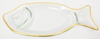 5" x 10" Gold Rim Glass Fish Tray by Mud Pie