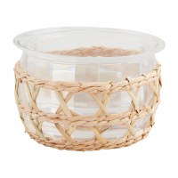 6" Clear Acrylic and Natural Seagrass Sleeve Dip Chiller by Mud Pie