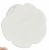 7" Marble Sand Dollar Shaped Cutting Board by Mud Pie