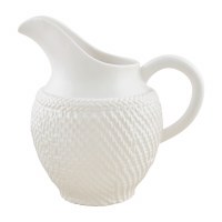 60 Oz White Textured Ceramic Pitcher by Mud Pie