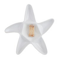 15" White Ceramic Five Compartment Starfish Dish by Mud Pie