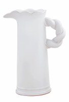 7" White Ceramic Pitcher With a Twist Handle by Mud Pie