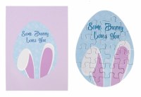 6" Blue Easter Egg Puzzle Card