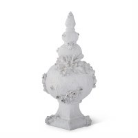 23" White Polyresin Seashells and Coral Finial Statue