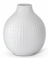 Medium White Ceramic Grid Vase