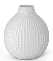 Small White Ceramic Grid Vase