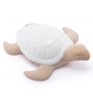 10" White and Sand Ceramic Sea Turtle Figurine