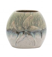 5" Green Drip Ceramic Starfish Vase