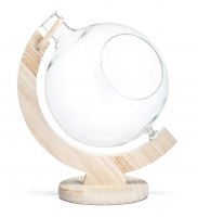 12" Clear Glass Globe in a Wood Holder