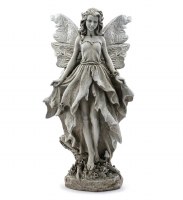 25" Gray Polyresin Faiy Standing Statue