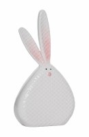 Small White Ceramic Flat Textured Bunny Figurine