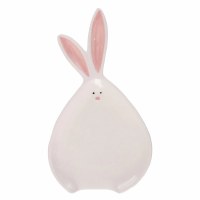 7" White Ceramic Bunny Spoon Rest