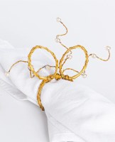 3" Gold Wire Bunny Ears Napkin Ring