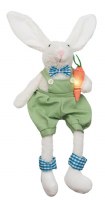 15" LED White, Blue, and Green Boy Bunny Shelf Sitter