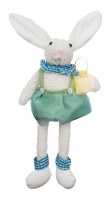 15" LED White, Blue, and Green Girl Bunny Shelf Sitter