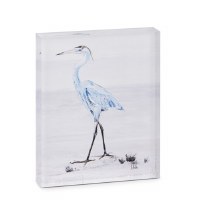 8" x 7" Blue Heron Design on a Clear Acrylic Block