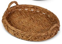 21' Round Brown Wicker Tray