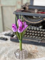 Bundle of Seven 7" Faux Purple Tulips