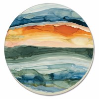 Set of Four 4" Round Sunrise Sandstone Coasters