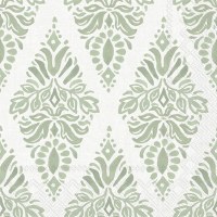 5" Square Green Soft Petals Beverage Napkins