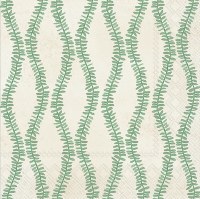 5" Square Green Leaf and Stem Beverage Napkins