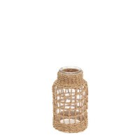 8" Clear Glass Vase With a Natural Net