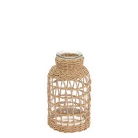 6" Clear Glass Vase With a Natural Net