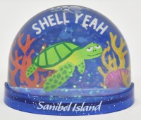 2" Sanibel Island "Shell Yeah" Sea Turtle Snow Globe