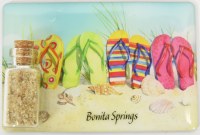 Bonita Springs Flip Flops and Sand Jar Magnet