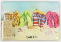 Naples Flip Flops and Sand Jar Magnet