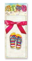 Multicolor Flip Flops on the Beach Notepad With a Flip Flop Magnet