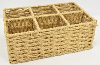 7" x 10" Natural Woven Six Compartment Basket