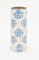 10" Blue Scallop Shell Crackled Ceramic Vase