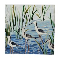 31" Sq Shorebirds Mosaic Plaque