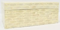 6" x 10" White Fish Capiz Decorative Coastal Box