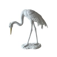 17" White Polyresin Egret Statue