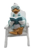 5" Polyresin Duck Holding a Book Figurine