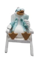 5" Polyresin Duck Holding a Drink Figurine