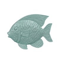 8" Green and Silver Polyresin Fish Figurine