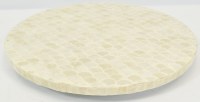 16" Round White Capiz Lazy Susan