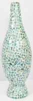 27" White and Green Capiz Vase