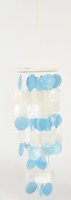 27" Blue Capiz Circles and White Capiz Squares Wind Chime