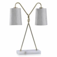 24" Twin Shades Marble Base Table Lamp