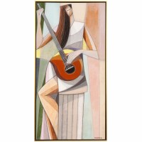 61" x 31" Melody 2 Lutist Framed Canvas