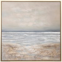 50" Sq Peaseful Seascapes Framed Coastal Canvas