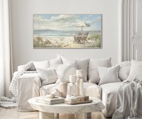 24" x 48" Beachside Serenity Coastal Canvas Framed